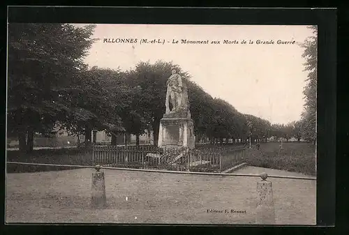 AK Allonnes, Le Monument aux Morts de la Grande Guerre