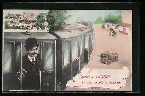 AK Angers, J`arrive à Angers et vous envoie le bonjour