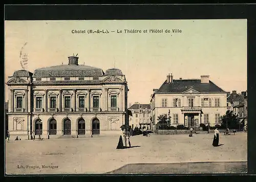 AK Cholet, Le Théâtre et l`Hôtel de Ville
