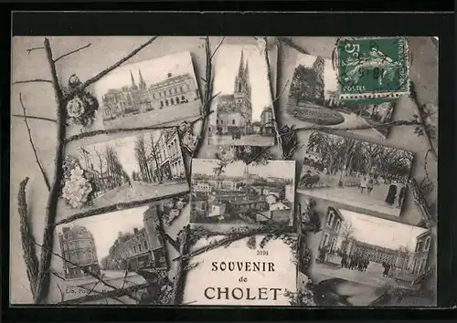 AK Cholet, Ortsansicht mit Strassenpartien