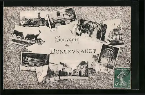 AK Fontevrault, Ortsansichten mit Kloster