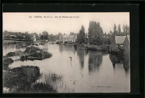 AK Durtal, Vue du Moulin sur le Loir