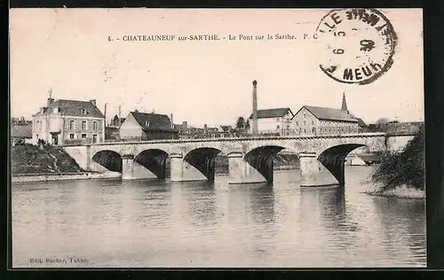 AK Chateauneuf-Sur-Sarthe, Le Pont sur la Sarthe