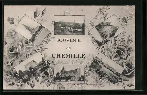 AK Chemillé, Ortspartie aus der Vogelschau