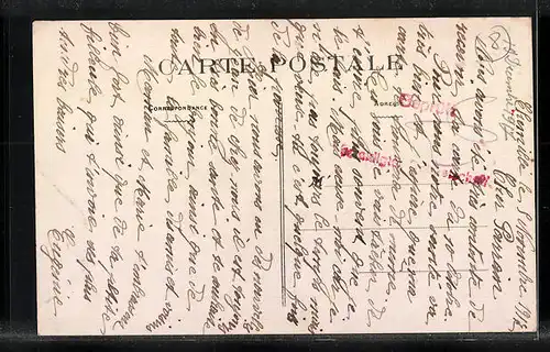 AK Chemillé, Ortspartie aus der Vogelschau