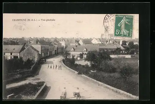 AK Champigné, Vue générale