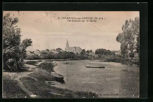 AK Juvardeil-sur-Sarthe, Vue Générale sur la Sarthe