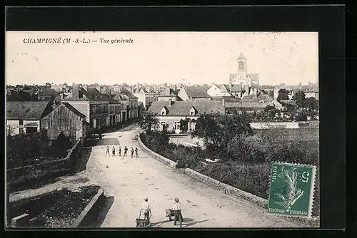 AK Champigné, Vue générale