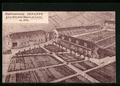 AK La Ménitré, Etablissements Denaiffe en 1924