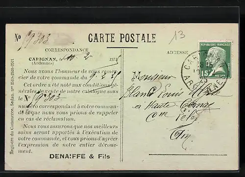 AK La Ménitré, Etablissements Denaiffe en 1924