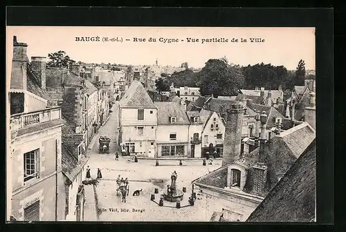 AK Baugé, Rue du Cygne, Vue partielle de la Ville