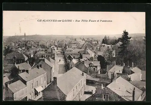 AK Chalonnes-sur-Loire, Rue Félix-Faure et Panorama
