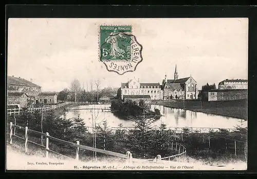 AK Bégrolles, Abbaye de Bellefontaine, Vue de l`Ouest