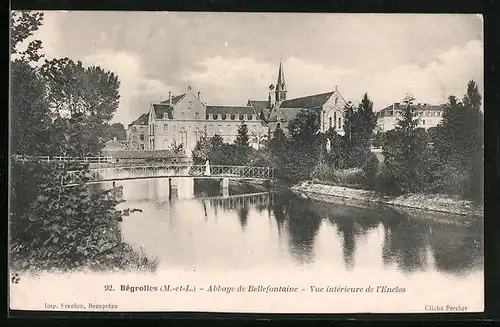 AK Bégrolles, Abbaye de Bellefontaine, Vue intérieure de l`Enclos