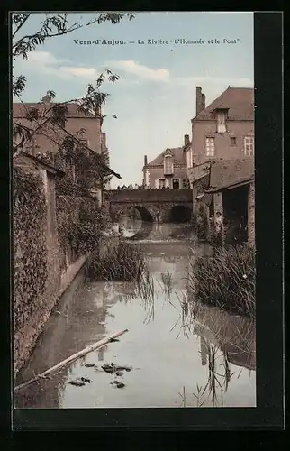 AK Vern-d`Anjou, La Rivière L`Hommée et le Pont