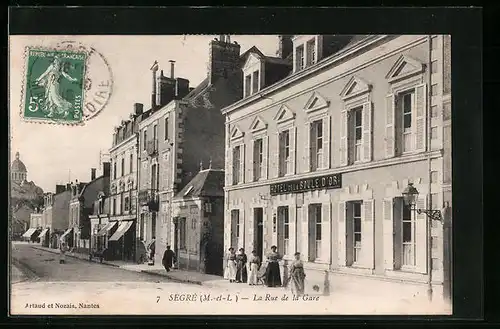 AK Segré, La Rue de la Gare