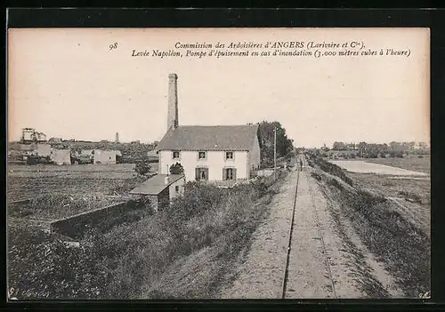 AK d`Angers, Levée napoleon, Pompe d`epuisement en cas d`inondation