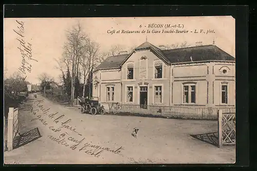 AK Bécon, Café et Restaurant de la Gare Fouché-Beurier