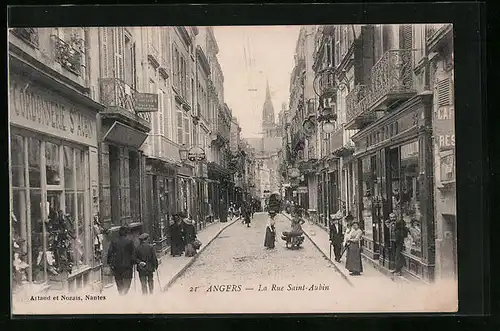 AK Angers, La Rue Saint-Aubin