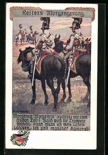 Künstler-AK Karl Alex Wilke: Reiters Morgengesang