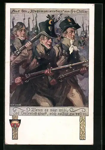 Künstler-AK Karl Alex Wilke: Szene aus den Wehrmannsliedern