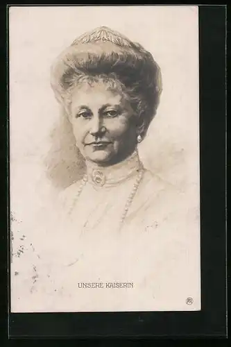 AK Portrait der Kaiserin Auguste Victoria Königin von Preussen mit Perlenohrring