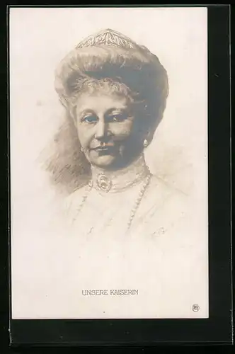 Künstler-AK Kaiserin Auguste Victoria Königin von Preussen mit Diadem