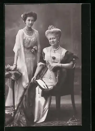 AK Kaiserin Auguste Victoria Königin von Preussen mit ihrer Tochter