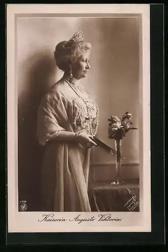 AK Kaiserin Auguste Victoria Königin von Preussen mit Diadem und grossen Ohrringen