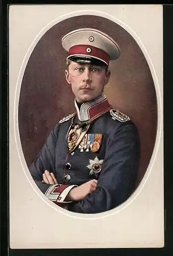 AK Portrait des Kronprinz Wilhelm von Preussen mit Ehrenabzeichen