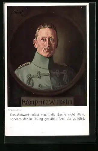 Künstler-AK Kronprinz Wilhelm von Preussen im Attila