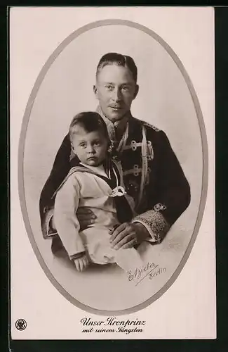 AK Kronprinz Wilhelm von Preussen mit seinem Jüngsten im Matrosenanzug