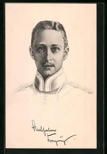 Künstler-AK Kronprinz Wilhelm in Uniform