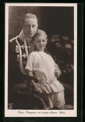 AK Kronprinz Wilhelm von Preussen nebst seinem ältesten Sohn