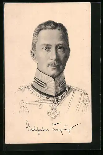 Künstler-AK Kronprinz Wilhelm von Preussen in Uniform