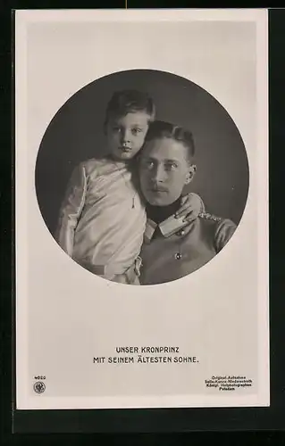 AK Portrait des Kronprinzen mit seinem ältesten Sohne