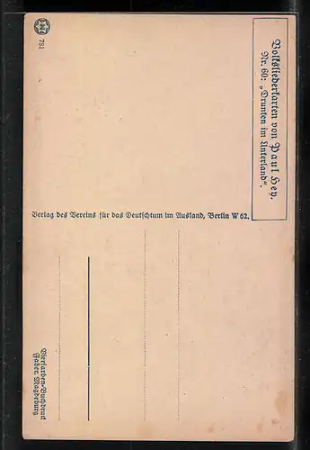 Künstler-AK Paul Hey: Volksliederkarte Nr. 60: Drunten im Unterland