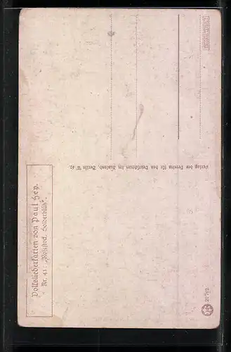 Künstler-AK Paul Hey: Volksliederkarte Nr. 41: Rosestock, Holderblüh