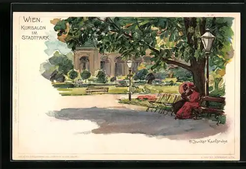 Künstler-AK H. Junker: Wien, Kursalon im Stadtpark