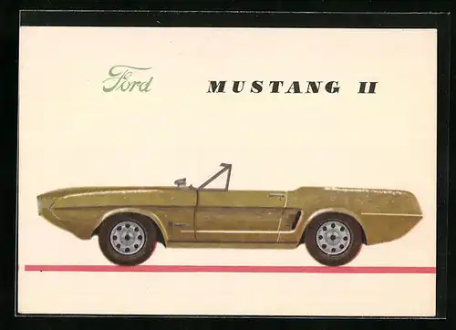 Künstler-AK Ford Mustang II von Andrzey Heidrich