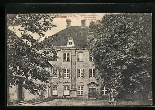 AK Schönhausen a. d. Elbe, Vordere Ansicht des Geburtshauses Fürst Bismarck