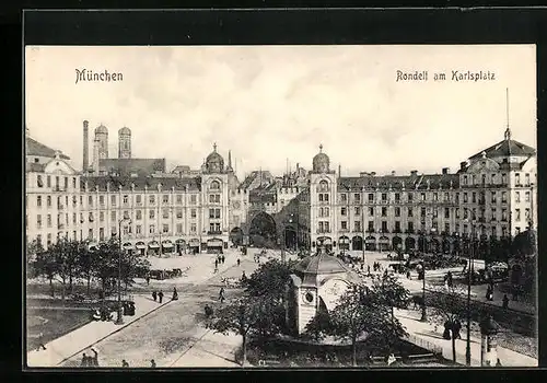 AK München, Rondell am Karlsplatz