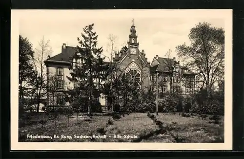 AK Friedensau /Kr. Burg, Alte Schule