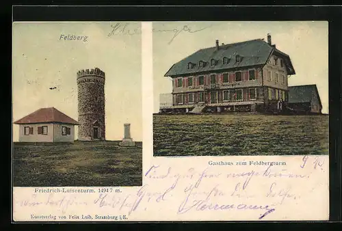 AK Feldberg /Schwarzw., Feldberg mit Friedrich-Luisenturm und Gasthaus zum Feldbergturm