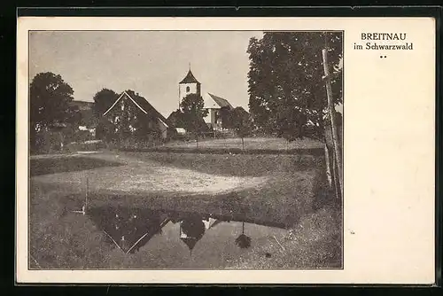 AK Breitnau /Schwarzw., Ortspartie mit Kirche