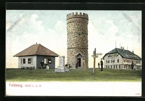 AK Feldberg, Gasthaus und Turm auf dem Feldberg