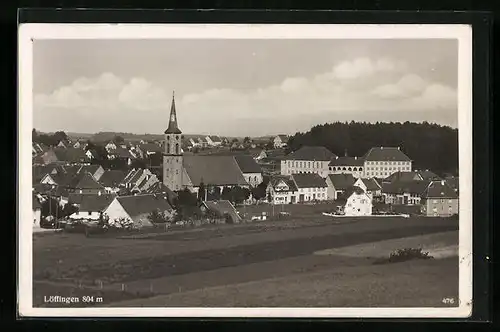 AK Löffingen, Ortsansicht mit Feldern
