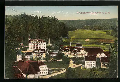 AK Friedenweiler, Ortsansicht aus der Vogelschau