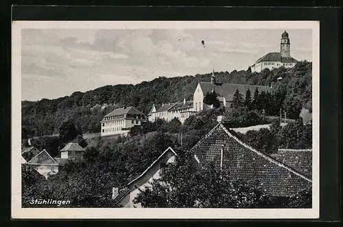 AK Stühlingen, Ortspartie auf dem Berg