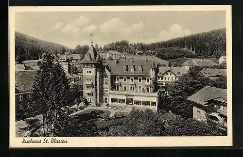 AK St. Blasien /Schwarzwald, Ortspartie mit dem Kurhaus